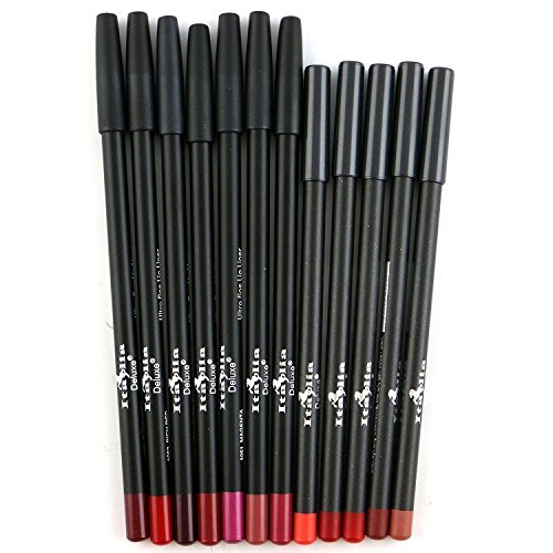 Italia Deluxe Lip Liner Set 12 Colors - Creamy & Pigmented