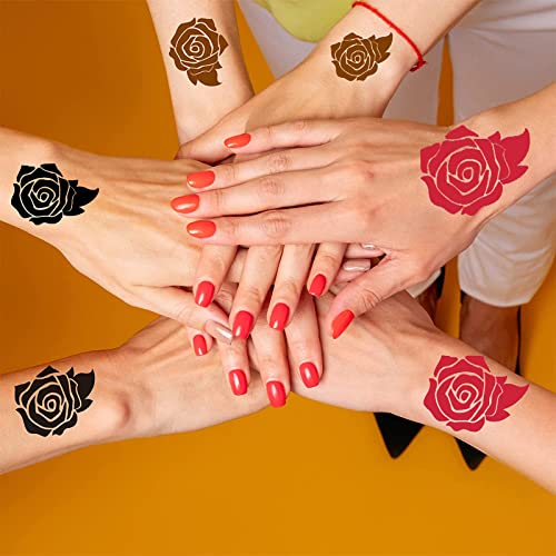 Temporary Tattoos Kit, Yomagine Semi Permanent Tattoo Ink, DIY Fake Freckles Temporary Tattoos for Women Men Kids, Summer Trend Freehand Ink with 78 Pcs Tattoo Stencils, Jagua Gel - Full Kit 5 Bottles