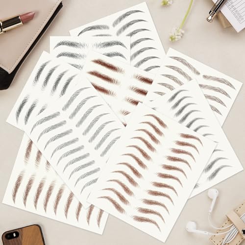 4D Hair-Like Eyebrow Tattoo Stickers, 196 Pairs Waterproof