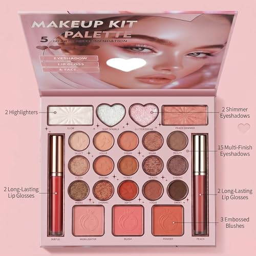 All-In-One Makeup Palette - Eyeshadow, Blush & Lip Gloss Kit
