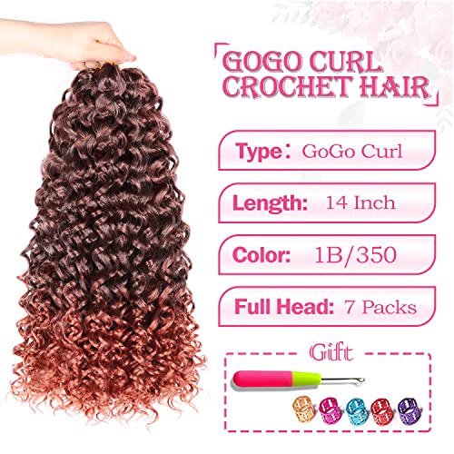Gogo Curl Crochet Hair Extensions - 14 Inch Deep Wave (7 Packs)