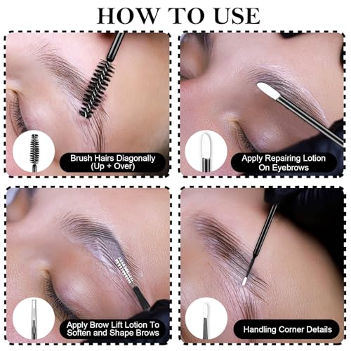 DIY Brow Lamination Kit with Micro Brushes & Spoolies – 230Pcs Professional Eyebrow & Eyelash Tools