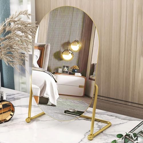 Portable Gold Vanity Mirror with 360° Rotation - Large Makeup Mirror