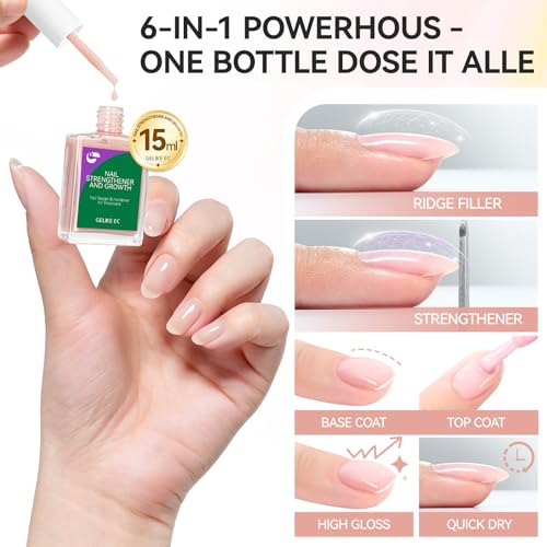 Gelike EC Nail Strengthener Polish - 6 in 1 Nude Blush 15ml