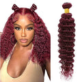 #99J Burgundy Deep Wave Human Hair Bundle 20 Inch