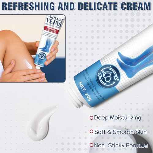 Varicose Veins Treatment for Legs, Varicose Veins Cream, Gentle Moisturizing, Solve Leg Heaviness and Swelling, Improve Circulation 20 g
