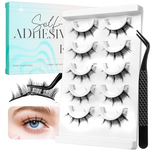 BEPHOLAN Self-Adhesive Manga Eyelashes 5 Pairs - No Glue Needed