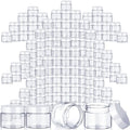 100 Pcs 2oz Plastic Jars with Lids - Clear Wide Mouth Containers