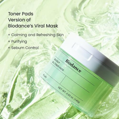 Biodance Brightening & Calming Toner Pads Duo Set: Vita Niacinamide & Sea Kelp, Dark Spot Correcting, Sebum Control Korean Skincare Set for Face, Korean Skin Care, Skin Care Set