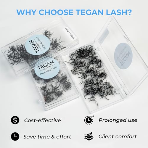 TEGAN LASH 500 Wispy Premade Fans Eyelash Extensions 7D-15mm