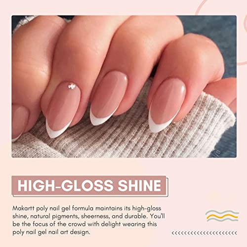 Makartt 50ml Nude Poly Nail Extension Gel & Rhinestone Glue Bundle