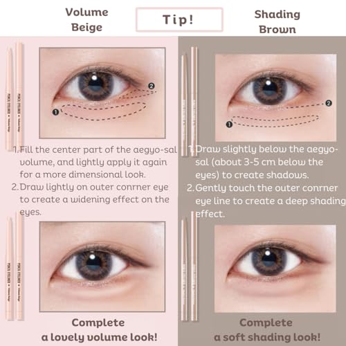 Aegyo-Sal Eyeliner Pencil Highlighter - 2 Colors Set