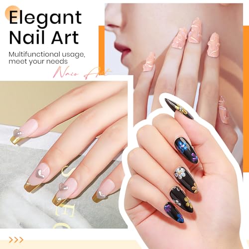 MIZHSE 3D Sculpting Gel Nail Art Kit - Clear White Builder Gel & Accessories
