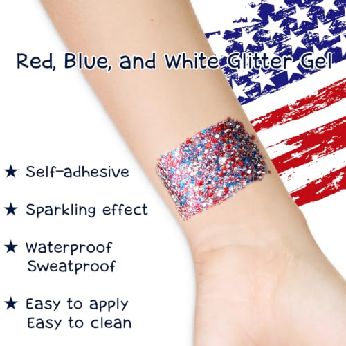 Patriotic Glitter Gel Stick - Waterproof Face & Body