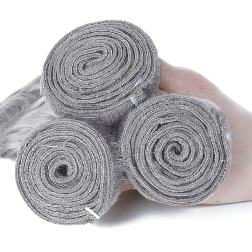 Fridnae 3 Bundles Gray Water Wave Human Hair Extensions 34 Inch