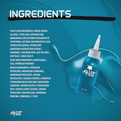 Splat Aqua Rush Semi-Permanent Blue Hair Dye Kit with Bleach & Oxide