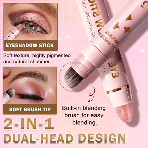 8-Piece Cream Eyeshadow Stick Set with Brush
