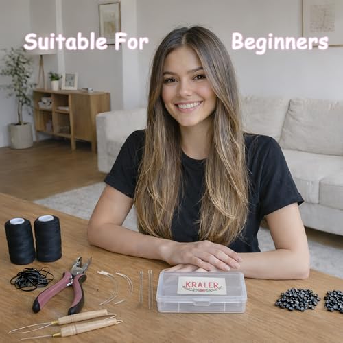 Kraler Professional Hair Extension Tool Kit with 200 Silicone Beads