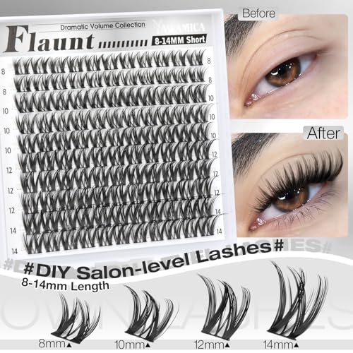 Flaunt Wispy Cluster Lashes 8-14mm CD Curl Extensions