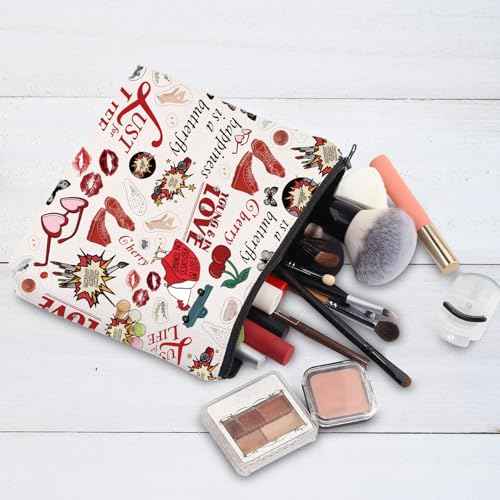 G2TUP Singer Album Cosmetic Makeup Bag Music Lover Gift Song Lyrics Zipper Pouch Bag Singer Concert Merchandise (Happiness Is