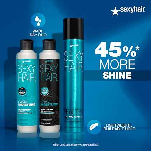 SexyHair I WANT MOISTURE Shampoo/Conditioner | Tames Frizz | Increases Shine by 60% | All Hair Types*