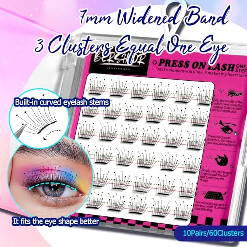 Self-Adhesive Eyelash Clusters - Soft Faux Mink, No Glue Needed