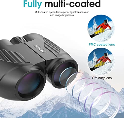 20X25 Compact Binoculars for Adults and Kids,Large Eyepiece Waterproof Binocular，Easy Focus Small Binoculars for Bird Watching,Hiking and Concert