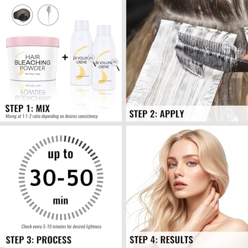 Professional Hair Bleach Powder - Up to 9 Levels Lift