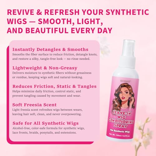 Synthetic Wig Leave-In Conditioner Spray - Keratin & Jojoba 5.07 oz