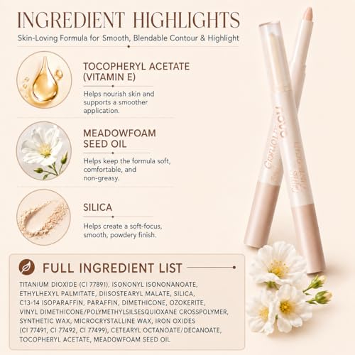 Contour & Highlighter Stick Duo with Brushes – Cool Toned Makeup
