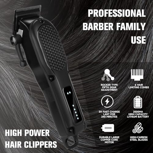 NUTCORE Cordless Professional Hair Clippers for Men - Rechargeable Beard Trimmer
