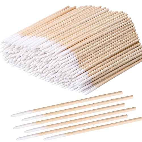 1200PCS Precision Pointed Tips Cotton Swab, 4 inch Microblading Cotton Swabs with Wooden Sticks, Cotton Sticks Applicator for Nail Polish Cleaning, Correcting Makeup Mistakes, Eyebrow, Tattoo,Beauty