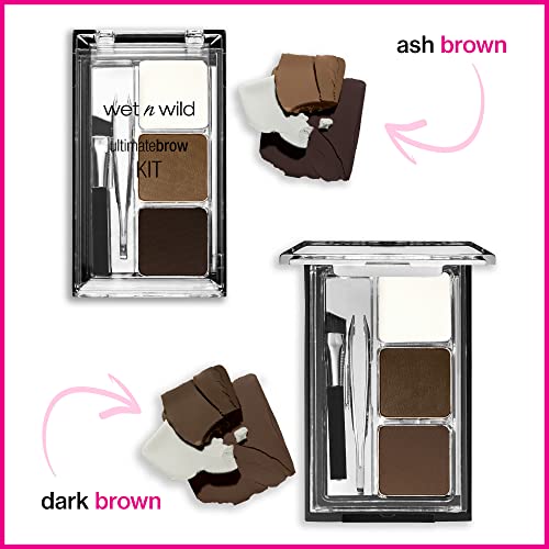 Eyebrow Makeup Kit with Powder Wax Tweezers & Mirror - Dark Brown - 1 Pack