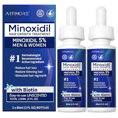 Minoxidil 5% Hair Growth Serum for Men & Women (4 FL OZ, 2-Pack)
