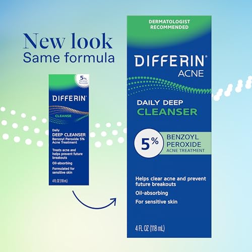 Differin 5% Benzoyl Peroxide Acne Cleanser, 4oz