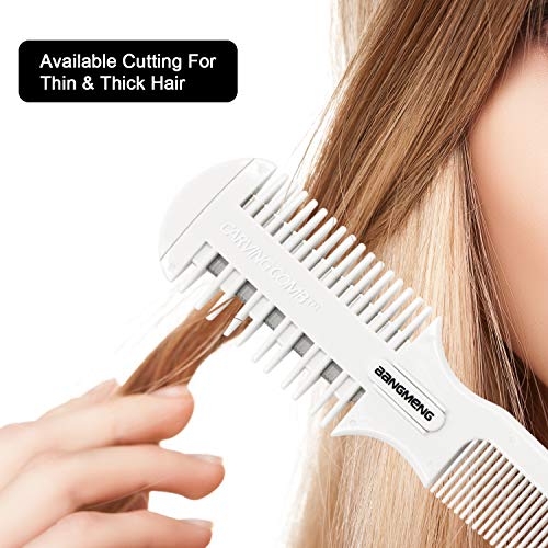 BANGMENG Hair Cutter Comb with 7 Double Edge Razor Blades