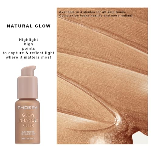 PHOERA Skin Glow Tint Foundation 03 Medium - Liquid Highlighter 2pc