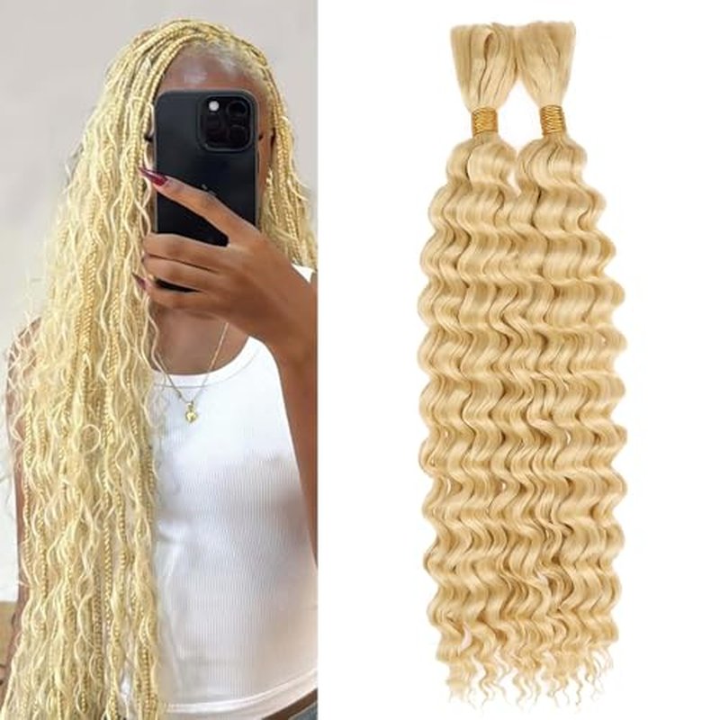 613 Blonde Deep Wave Braiding Hair Bundle - 2x50g Human Hair