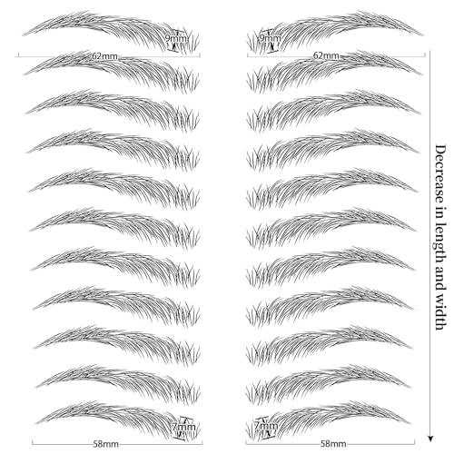 4D Eyebrow Tattoos 66 Pairs - Waterproof Lifelike Fake Eyebrows