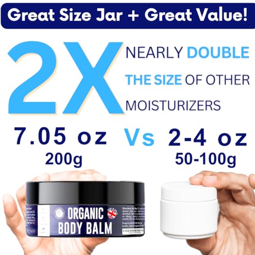 Intensive Body Moisturiser for Dry Skin | Shea Butter Moisturiser for Acne Prone Skin | Eczema Cream | Body Creams for Women, Men, Children with Coconut Oil, Lavender, Vitamin E