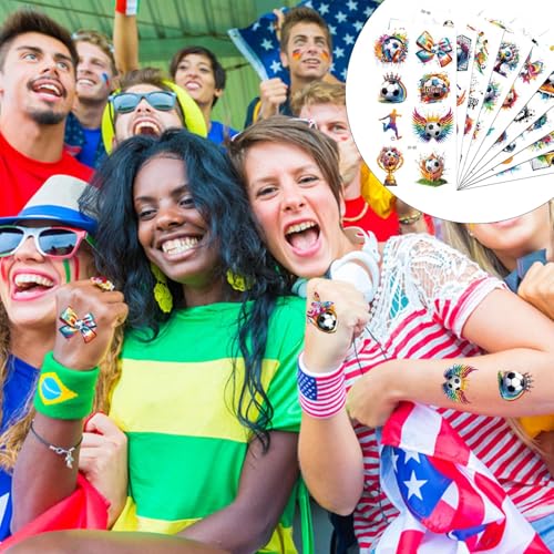 80 PCS Soccer Temporary Tattoos - Waterproof Football Party Favors