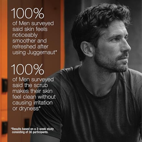 Juggernaut Men's Volcanic Sand Exfoliating Cleanser for Smoother Skin ? Deep Pore Clean, Bergamot, Lavender and Ginger Root, 3.4 fl oz