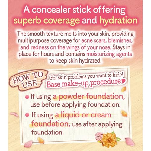 CANMAKE - Color Stick Concealer - Non-Greasy Multi-Purpose Coverage Moisturizing - 0.07oz - 1.9 Gram (x1) (03 Apricot)