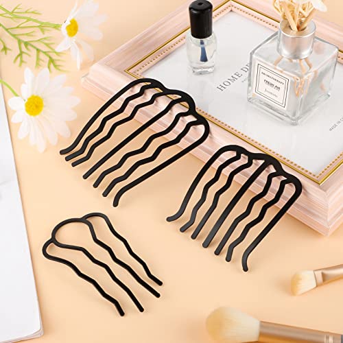 8 Piece U-Shape Hair Combs Set - Metal French Twist Bun Clips