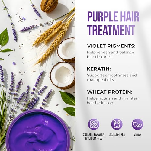 Purple Hair Mask for Blonde & Bleached Hair | 2-in-1 Keratin Toner