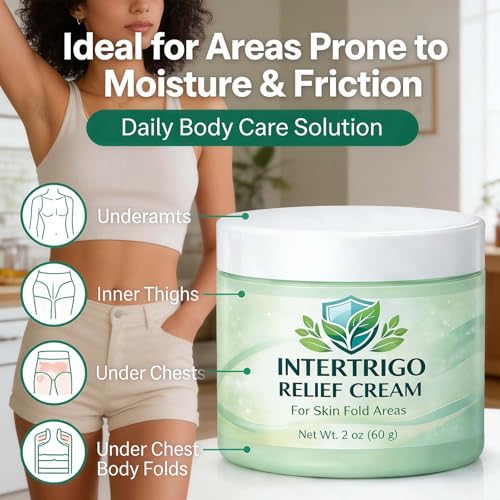 Intertrigo Cream for Belly Folds, Skin Fold Barrier Cream with Zinc Oxide & Undecylenic Acid, Fast-Drying, Non-Greasy Daily Care for Friction-Prone Areas(1)