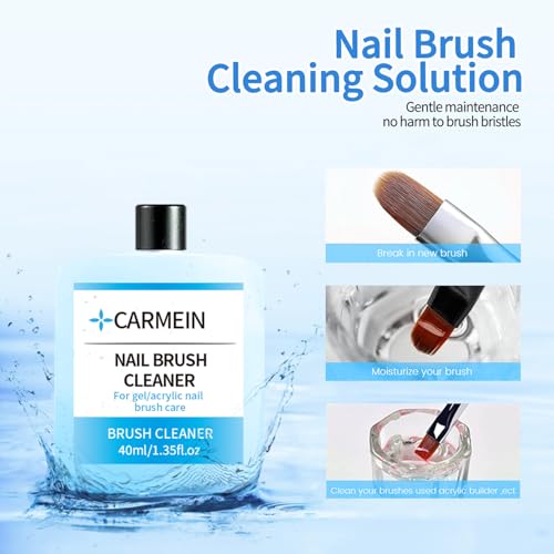 Nail Brush Cleaner 1pcs - Gel & Nail Art Brush & Makeup Brush Care, 40ml