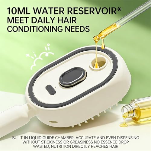 3-in-1 Electric Mist Spray Hair Brush for Frizzy Hair