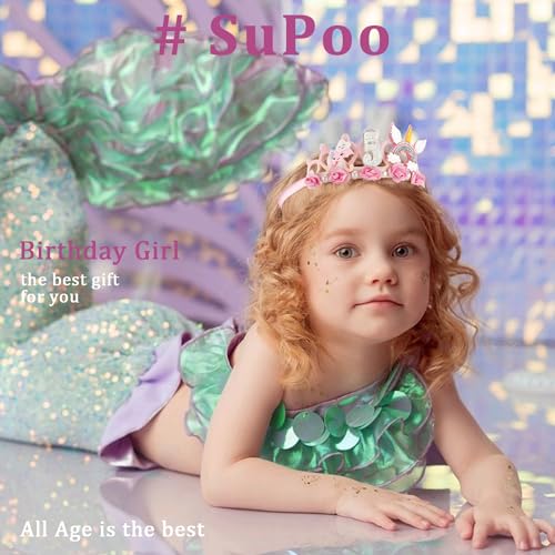 Pink Flower Crown Headband for Girls' 5th Birthday Party