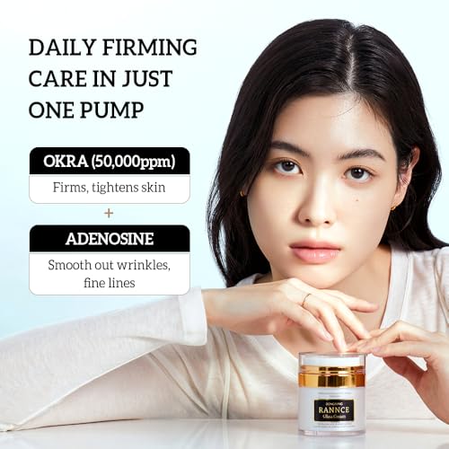 Rannce DONGSUNG Okra Cream, 1.76oz Vegan Mucin Cream form Korea Anti Aging Face Cream with Functional Okra Extracts, Wrinkle Improvement, Hydrates and Moisturizes Skin, Improves Firmness, 50g